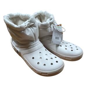 Crocs Classic Lined Neo Puff Boot Size Men's 12 Winter White 206630-143